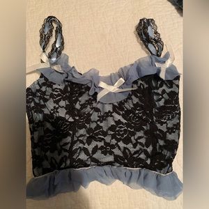 Blue lace y2k tank top
